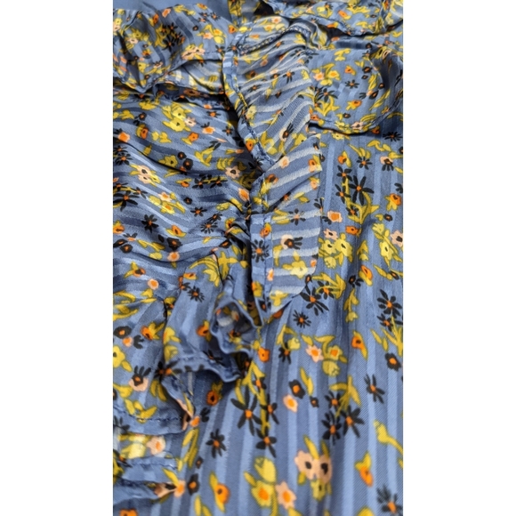 New WOT Free People Sweetest Thing Mini Floral Dress in Blue - Picture 13 of 16